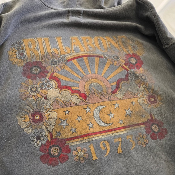 Billabong Ride Out Hooded Pullover Sweatshirt Grey Oversized Size L - Picture 6 of 9